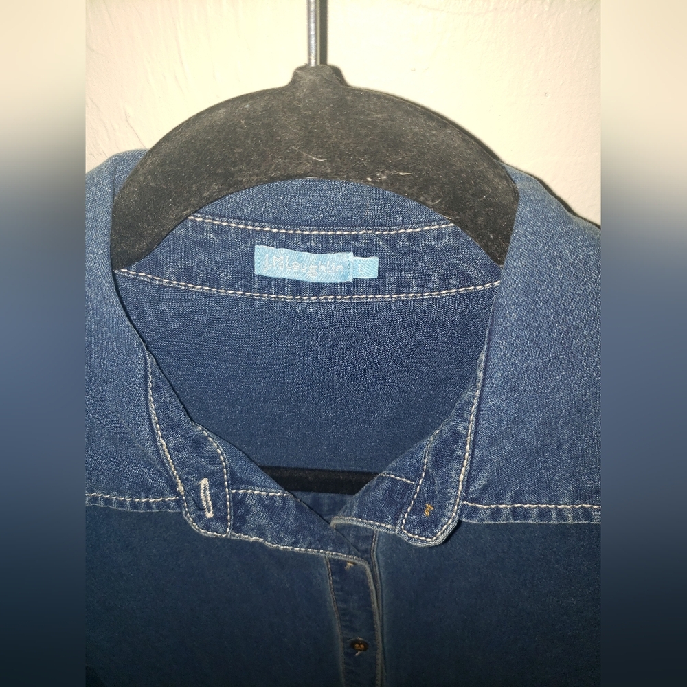 J McLaughlin Blue Denim Button-Up Shirt - Picture 2 of 5